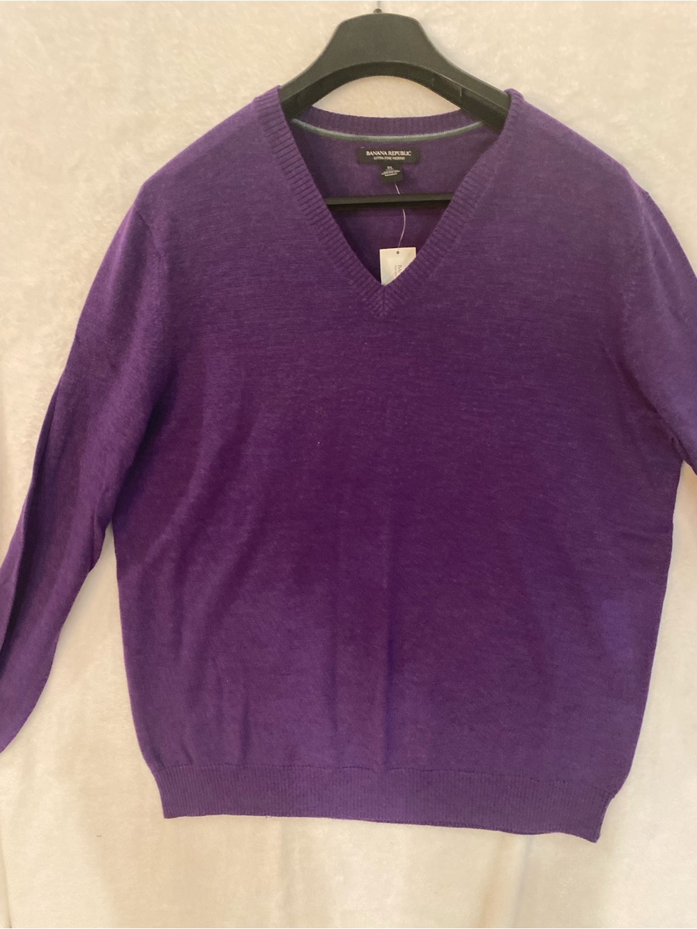 Banana Republic Mens Deep Purple V Neck Sweater US XL NWT